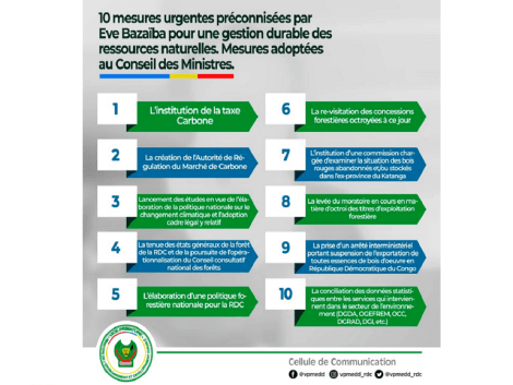 The Council of Ministers is considering the temporary suspension of the export of timber to the DRC