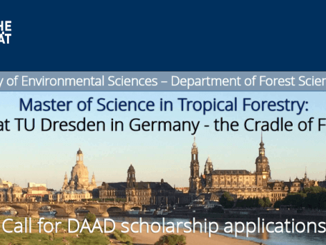 DAAD scholarships for the Master of Science in Tropical Forestry at TU Dresden, Germany